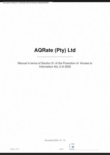 AQRate PAIA Manual